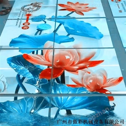 广州润彩白彩同步3D彩雕瓷砖背景墙uv打印机